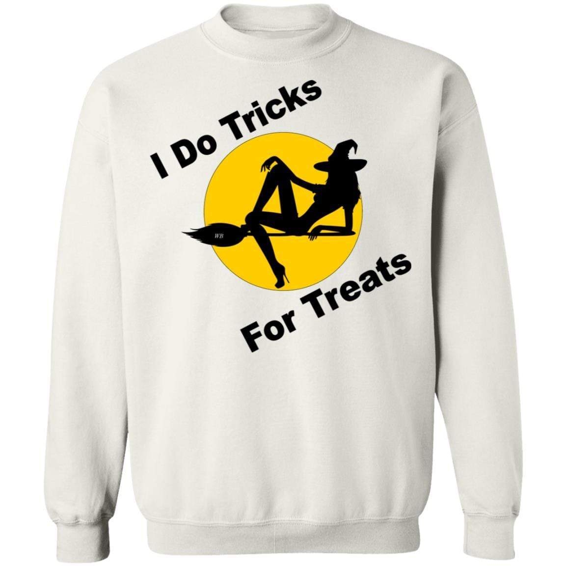 Sweatshirts White / S WineyBitches.Co "I Do Tricks For Treats" Crewneck Pullover Sweatshirt 8 oz. WineyBitchesCo