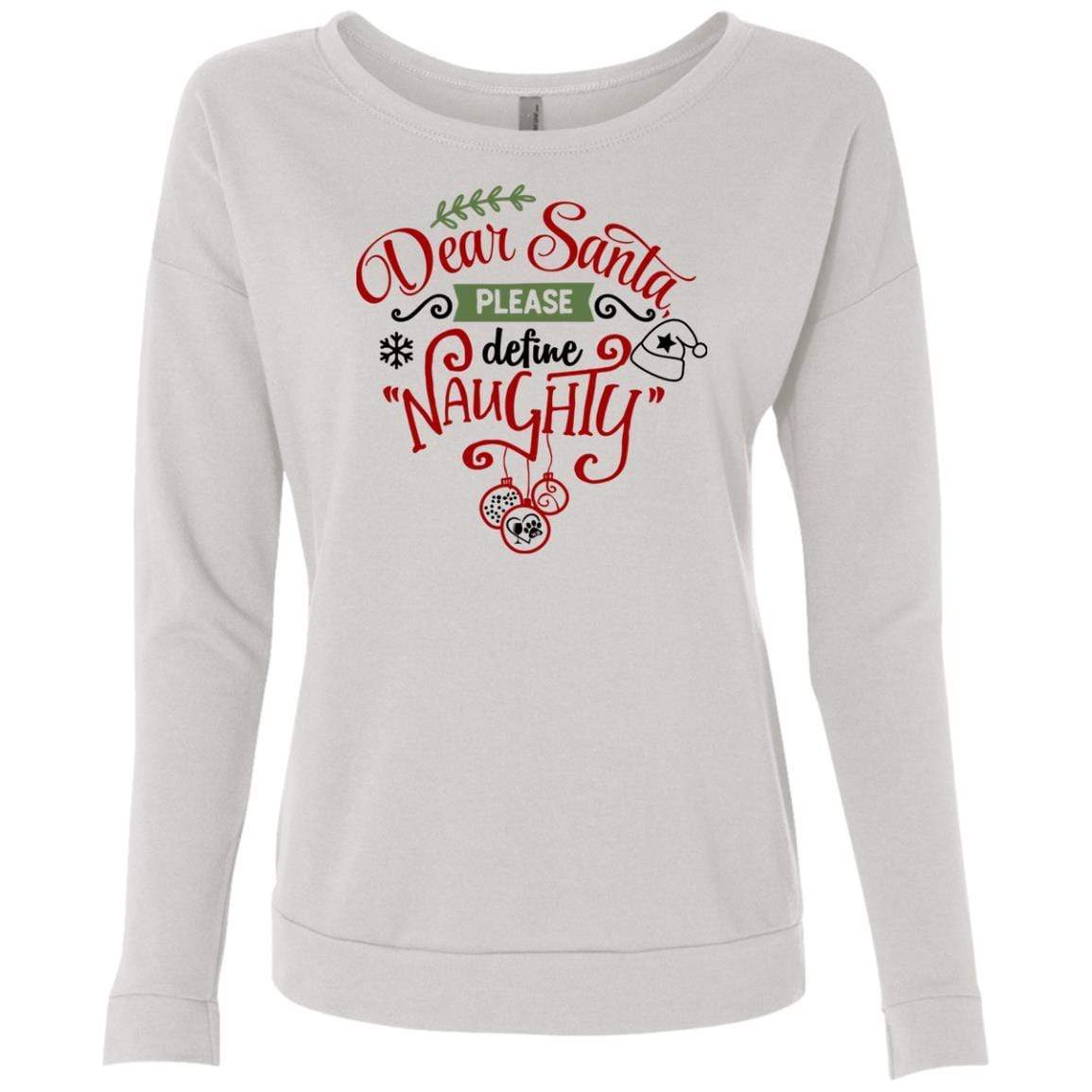 Sweatshirts White / S WineyBitches.Co Ladies' "Dear Santa Please Define Naughty"French Terry Scoop WineyBitchesCo