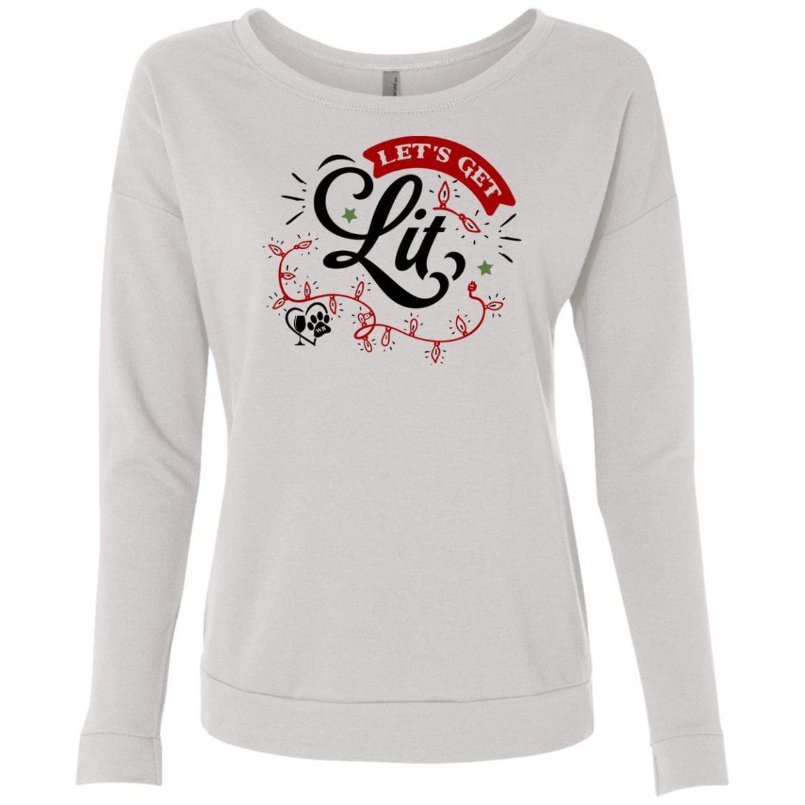 Sweatshirts White / S WineyBitches.Co Ladies' "Let's Get Lit" French Terry Scoop WineyBitchesCo