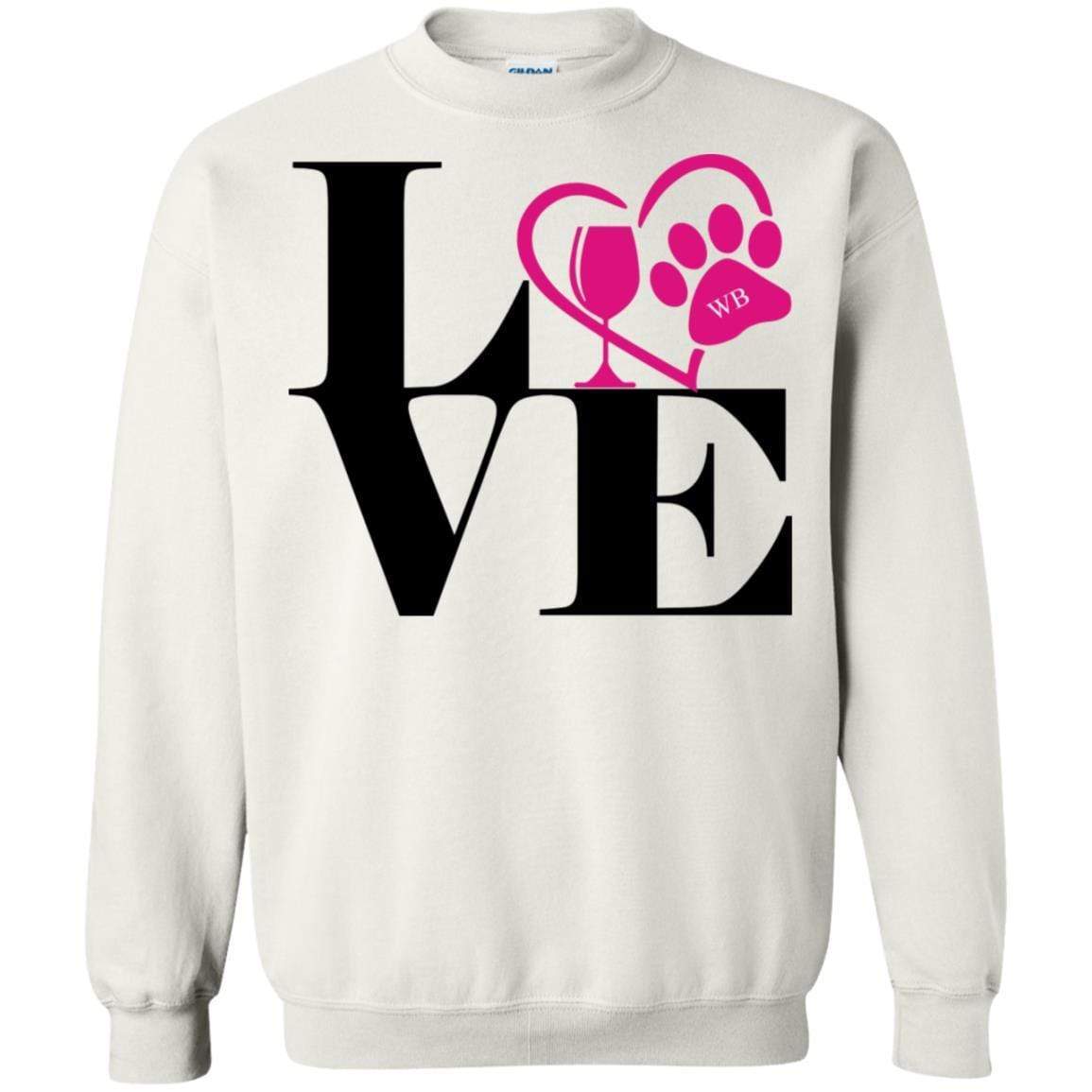 Sweatshirts White / S WineyBitches.Co "Love Paw 2" Crewneck Pullover Sweatshirt 8 oz. WineyBitchesCo