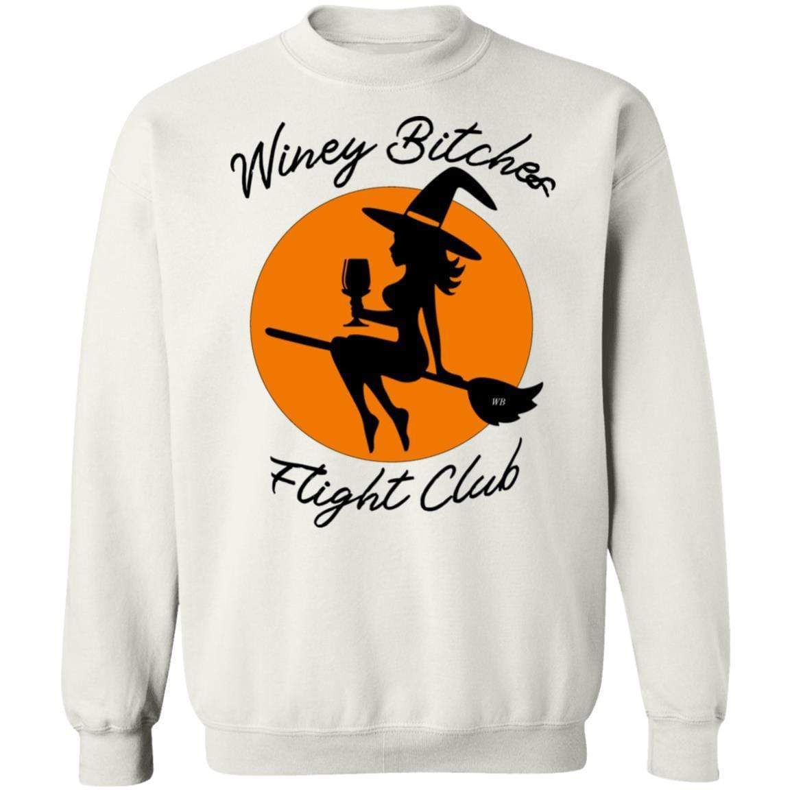 Sweatshirts White / S WineyBitches.Co "Winey Bitches Flight Club"Crewneck Pullover Sweatshirt 8 oz. WineyBitchesCo