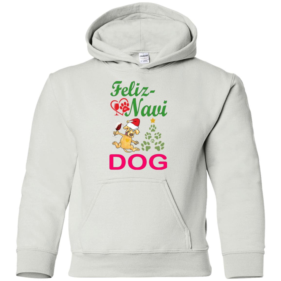 Sweatshirts White / YS WineyBitches.co Feliz Navi Dog Youth Pullover Hoodie WineyBitchesCo