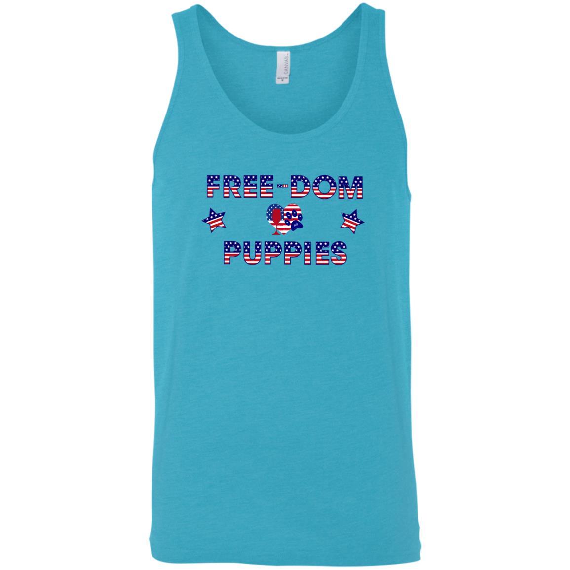 T-Shirts Aqua Triblend/ / X-Small WineyBitches.Co Free-Dom Puppies Unisex Tank WineyBitchesCo
