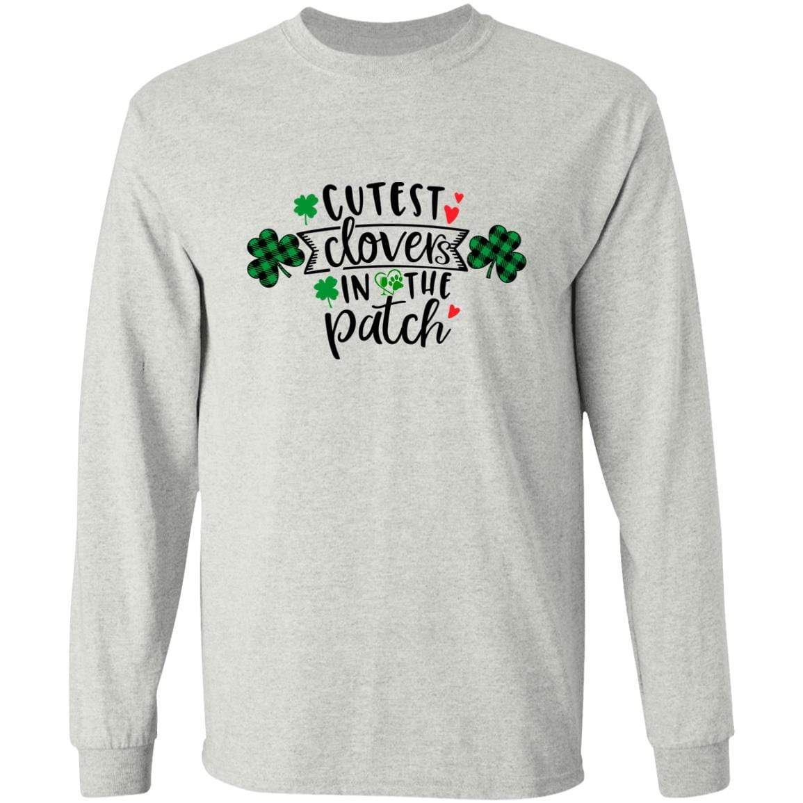 T-Shirts Ash / S Winey Bitches Co "Cutest Clovers in the Patch" LS Ultra Cotton T-Shirt WineyBitchesCo