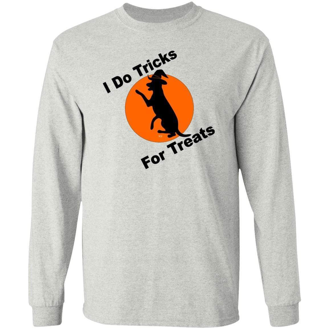 T-Shirts Ash / S WineyBitches.Co "I Do Tricks For Treats" Dog- LS Ultra Cotton T-Shirt WineyBitchesCo