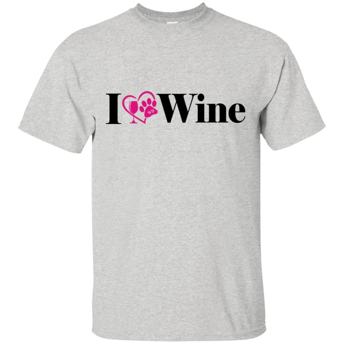 T-Shirts Ash / S WineyBitches.Co "I Love Wine" Ultra Cotton T-Shirt WineyBitchesCo