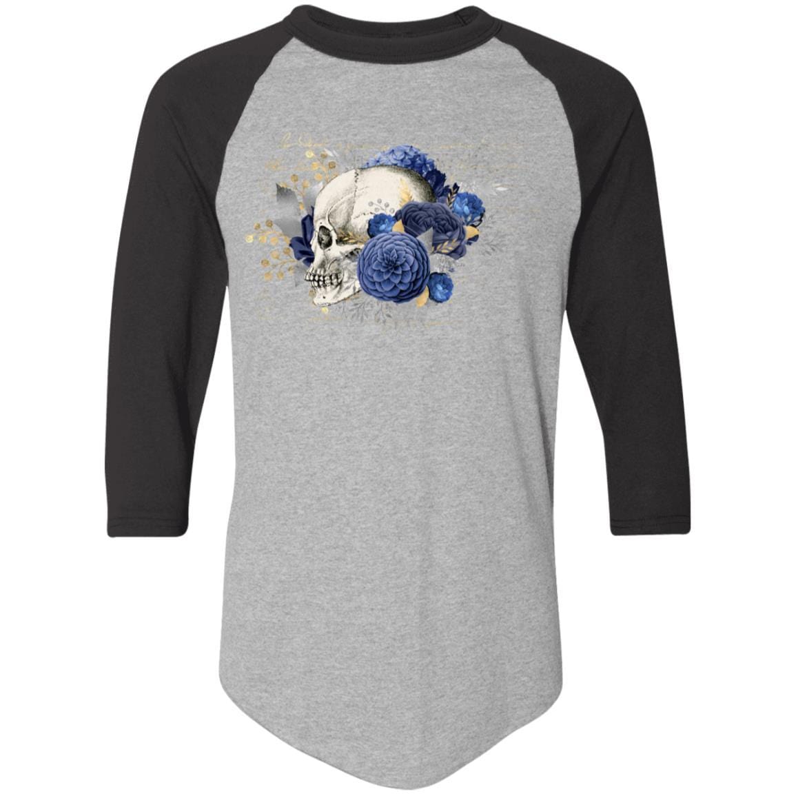 T-Shirts Athletic Heather/Black / S Winey Bitches Co Skull Design #5 Colorblock Raglan Jersey WineyBitchesCo