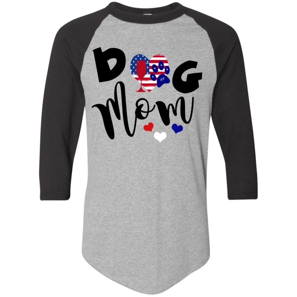 T-Shirts Athletic Heather/Black / S WineyBitches.Co Dog Mom Colorblock Raglan Jersey WineyBitchesCo