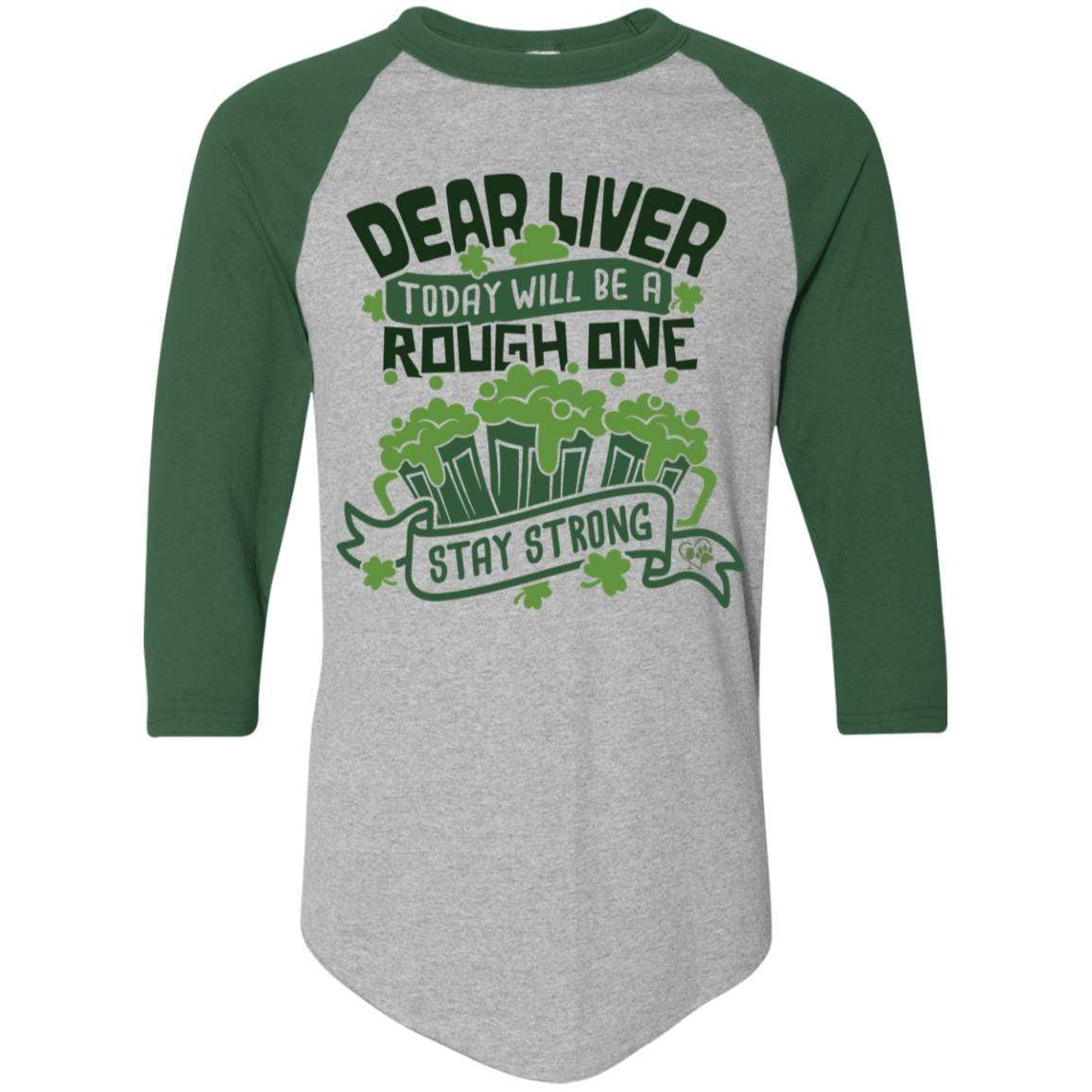 T-Shirts Athletic Heather/Dark Green / S Winey Bitches Co Colorblock Raglan Jersey WineyBitchesCo