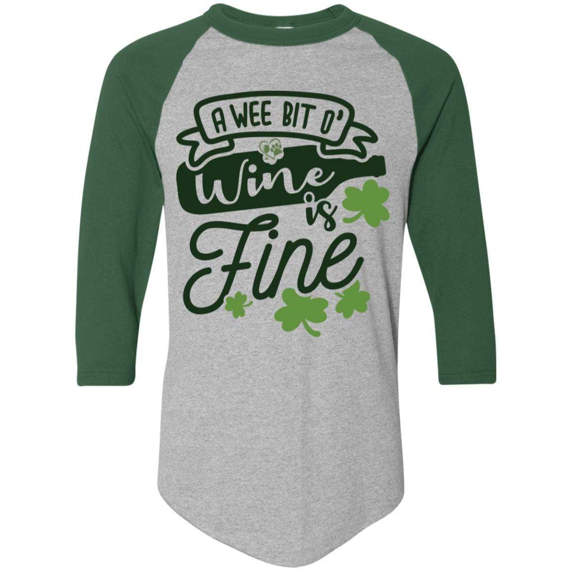 T-Shirts Athletic Heather/Dark Green / S Winey Bitches Co Colorblock Raglan Jersey WineyBitchesCo