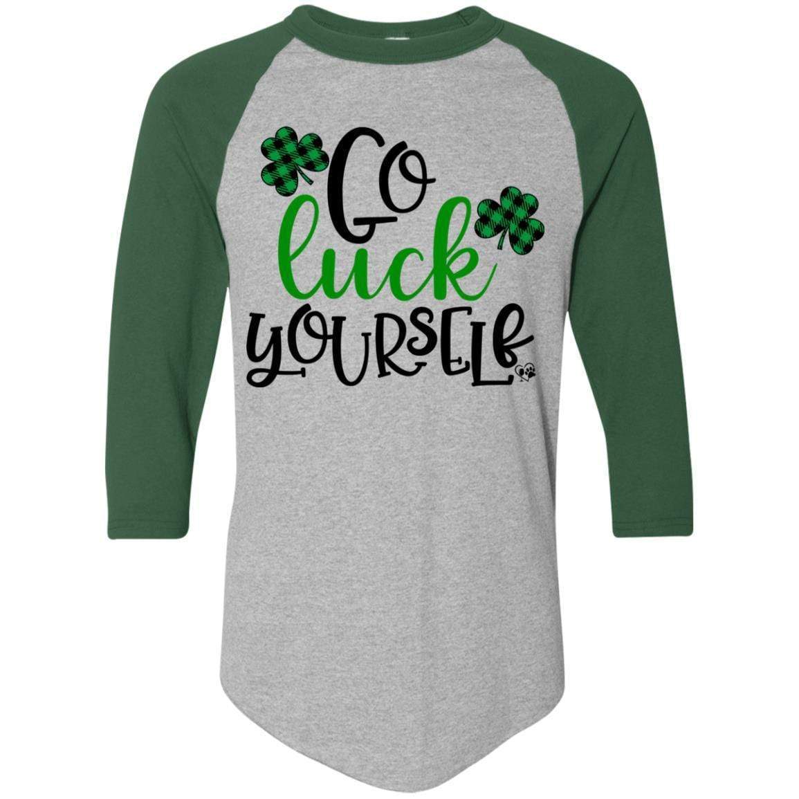 T-Shirts Athletic Heather/Dark Green / S Winey Bitches Co Colorblock Raglan Jersey WineyBitchesCo
