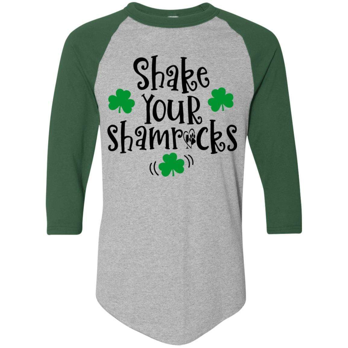 T-Shirts Athletic Heather/Dark Green / S Winey Bitches Co Colorblock Raglan Jersey WineyBitchesCo