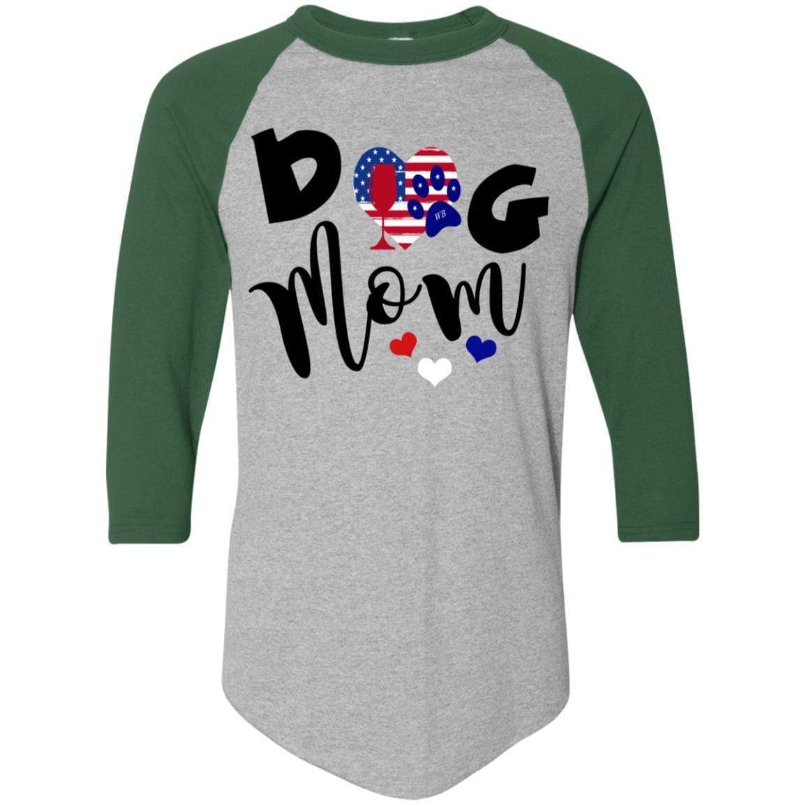 T-Shirts Athletic Heather/Dark Green / S WineyBitches.Co Dog Mom Colorblock Raglan Jersey WineyBitchesCo