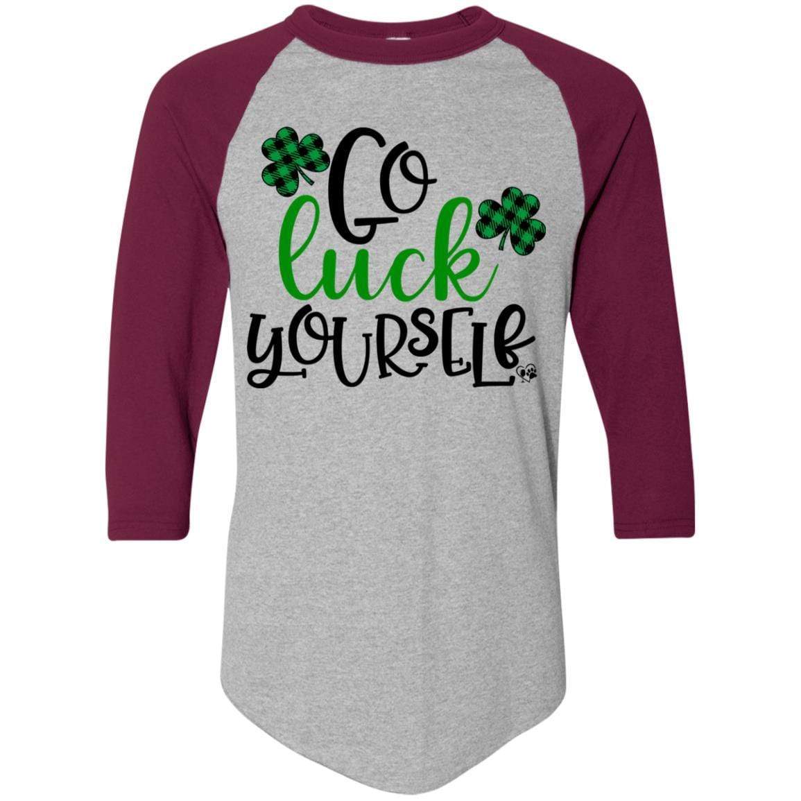 T-Shirts Athletic Heather/Maroon / S Winey Bitches Co Colorblock Raglan Jersey WineyBitchesCo
