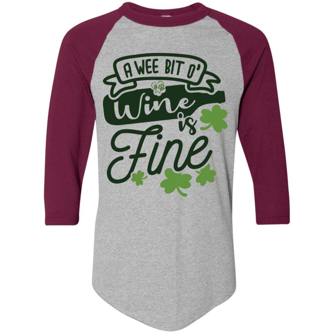 T-Shirts Athletic Heather/Maroon / S Winey Bitches Co Colorblock Raglan Jersey WineyBitchesCo
