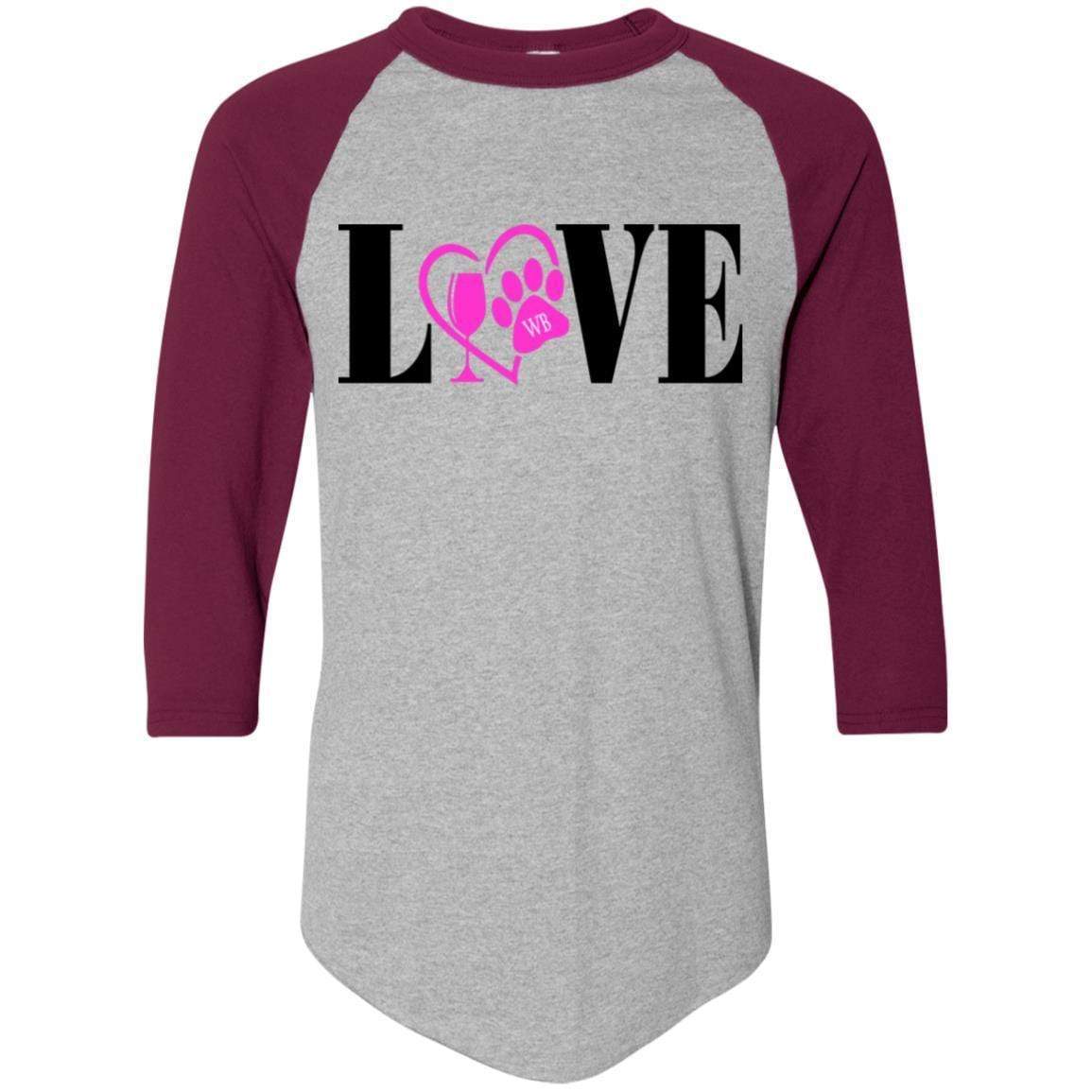 T-Shirts Athletic Heather/Maroon / S WineyBitches.co Colorblock Raglan Jersey WineyBitchesCo