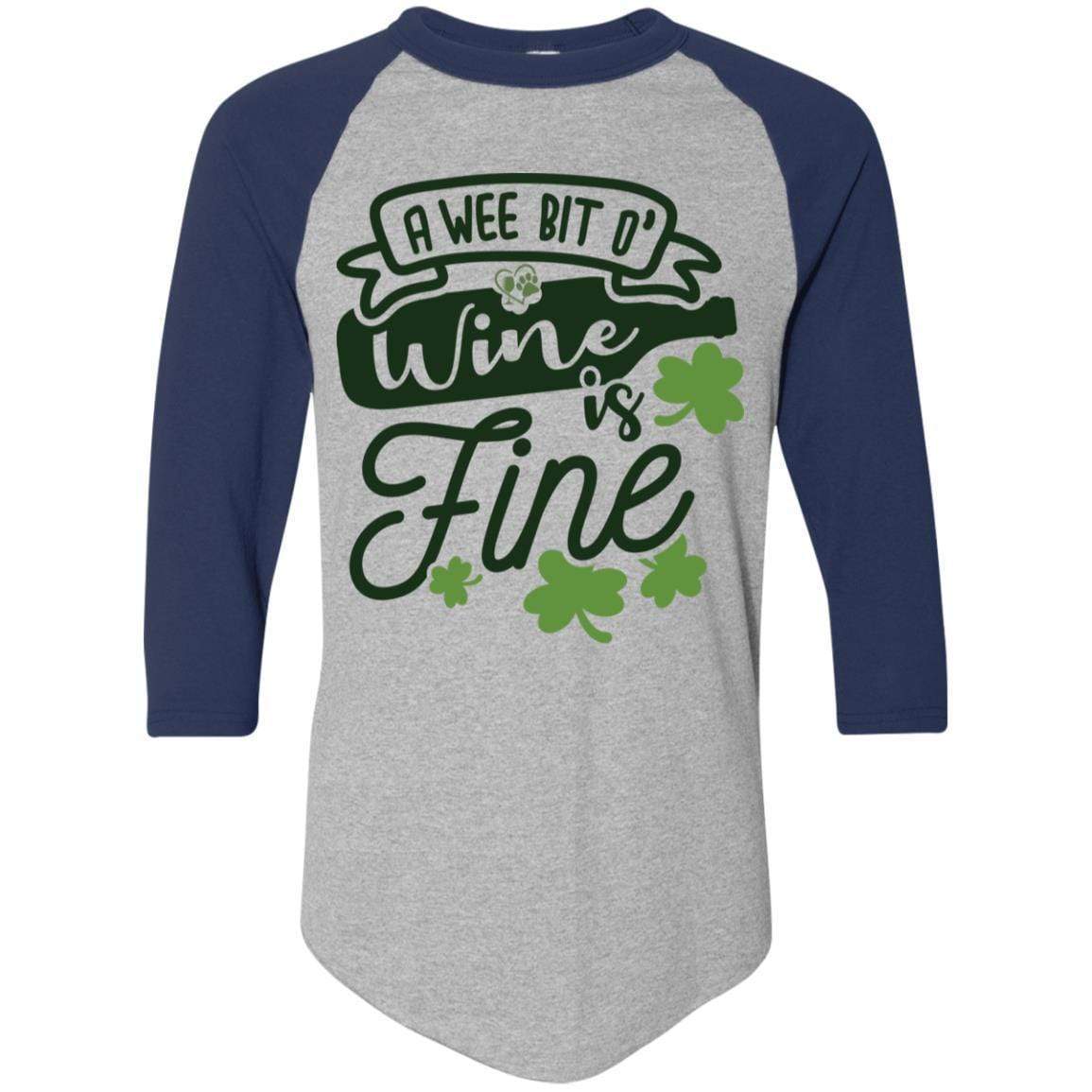 T-Shirts Athletic Heather/Navy / S Winey Bitches Co Colorblock Raglan Jersey WineyBitchesCo
