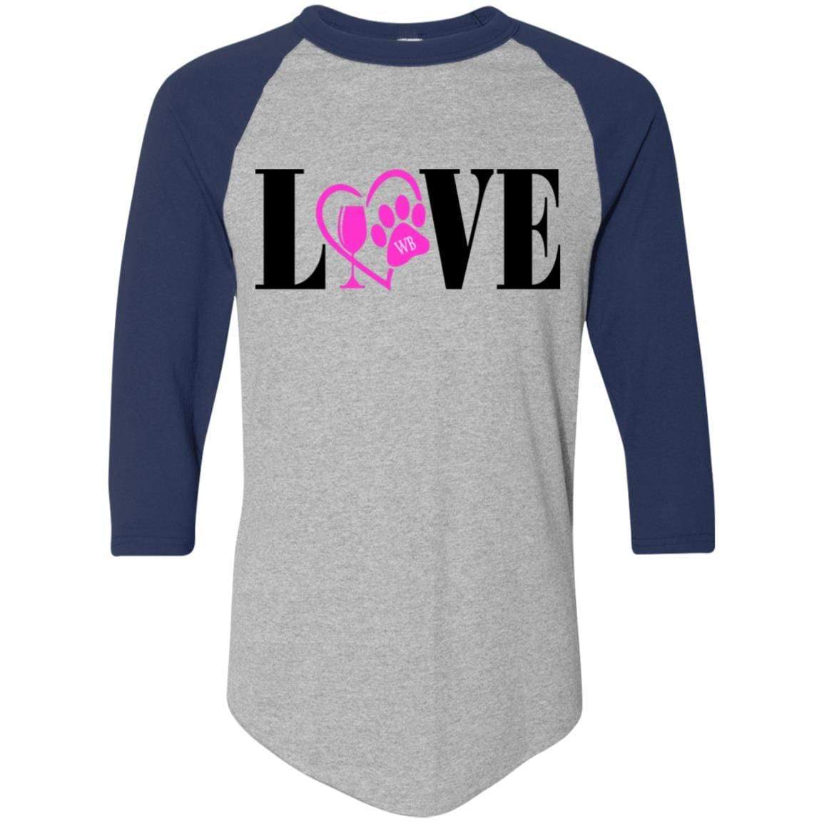 T-Shirts Athletic Heather/Navy / S WineyBitches.co Colorblock Raglan Jersey WineyBitchesCo