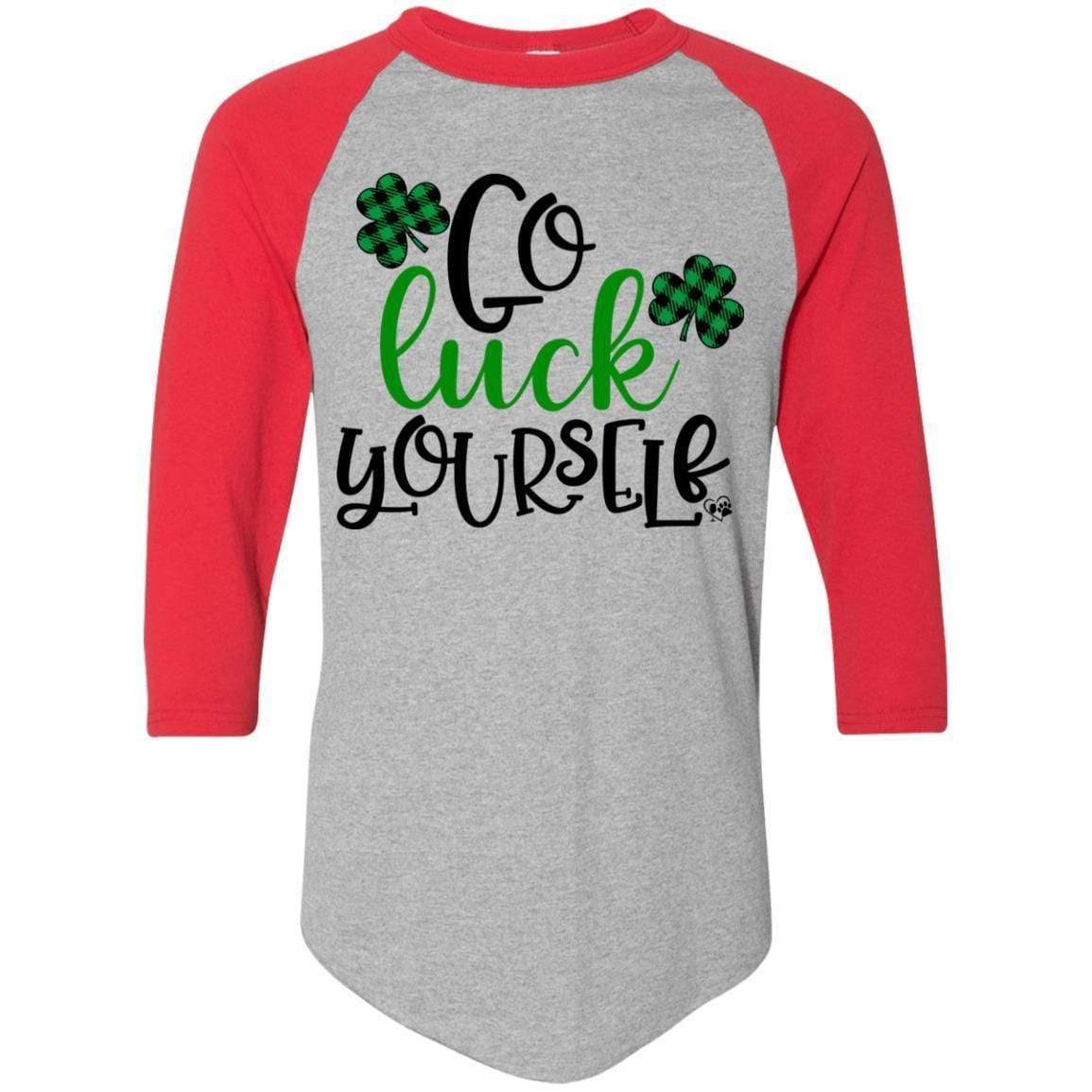 T-Shirts Athletic Heather/Red / S Winey Bitches Co Colorblock Raglan Jersey WineyBitchesCo