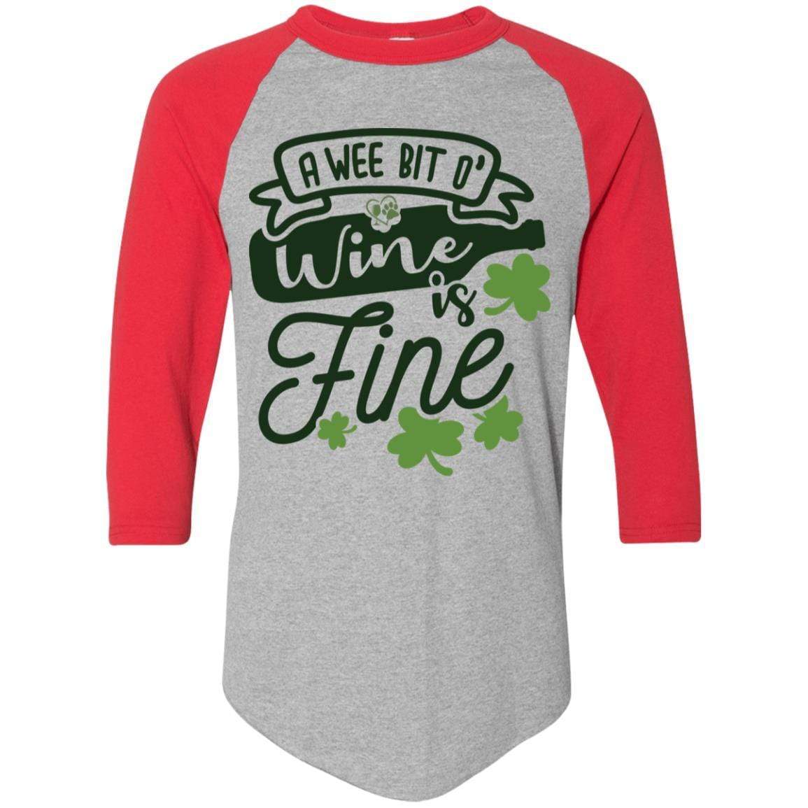 T-Shirts Athletic Heather/Red / S Winey Bitches Co Colorblock Raglan Jersey WineyBitchesCo