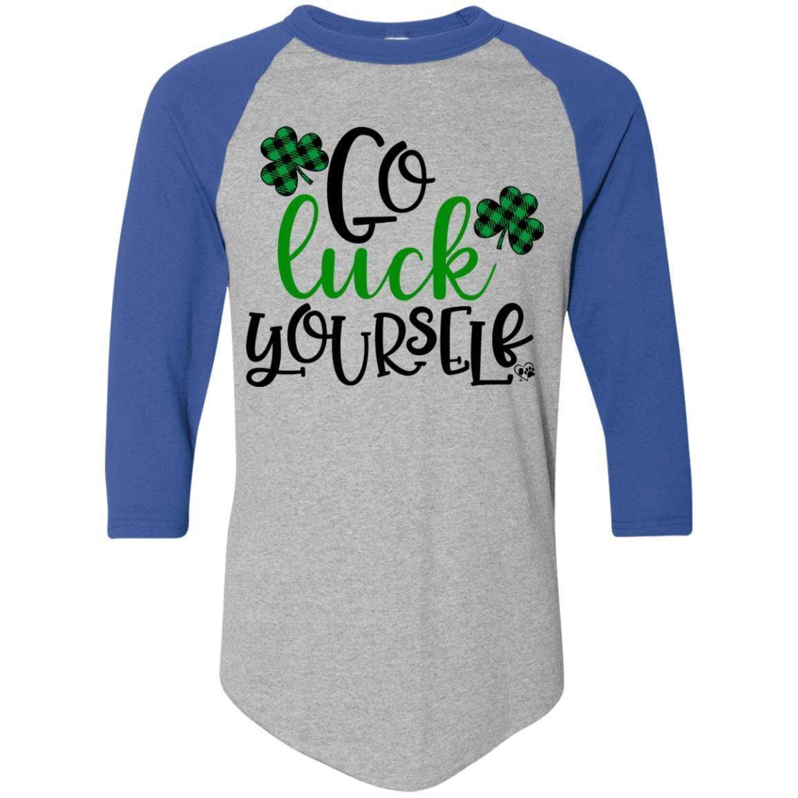 T-Shirts Athletic Heather/Royal / S Winey Bitches Co Colorblock Raglan Jersey WineyBitchesCo