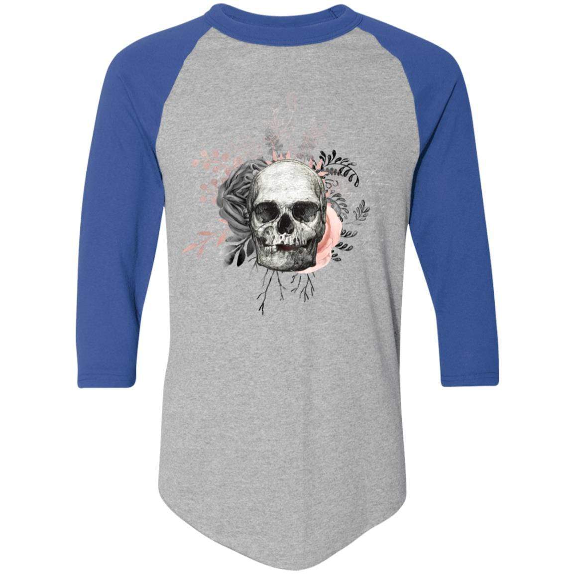 T-Shirts Athletic Heather/Royal / S Winey Bitches Co Skull Design #4 Colorblock Raglan Jersey WineyBitchesCo