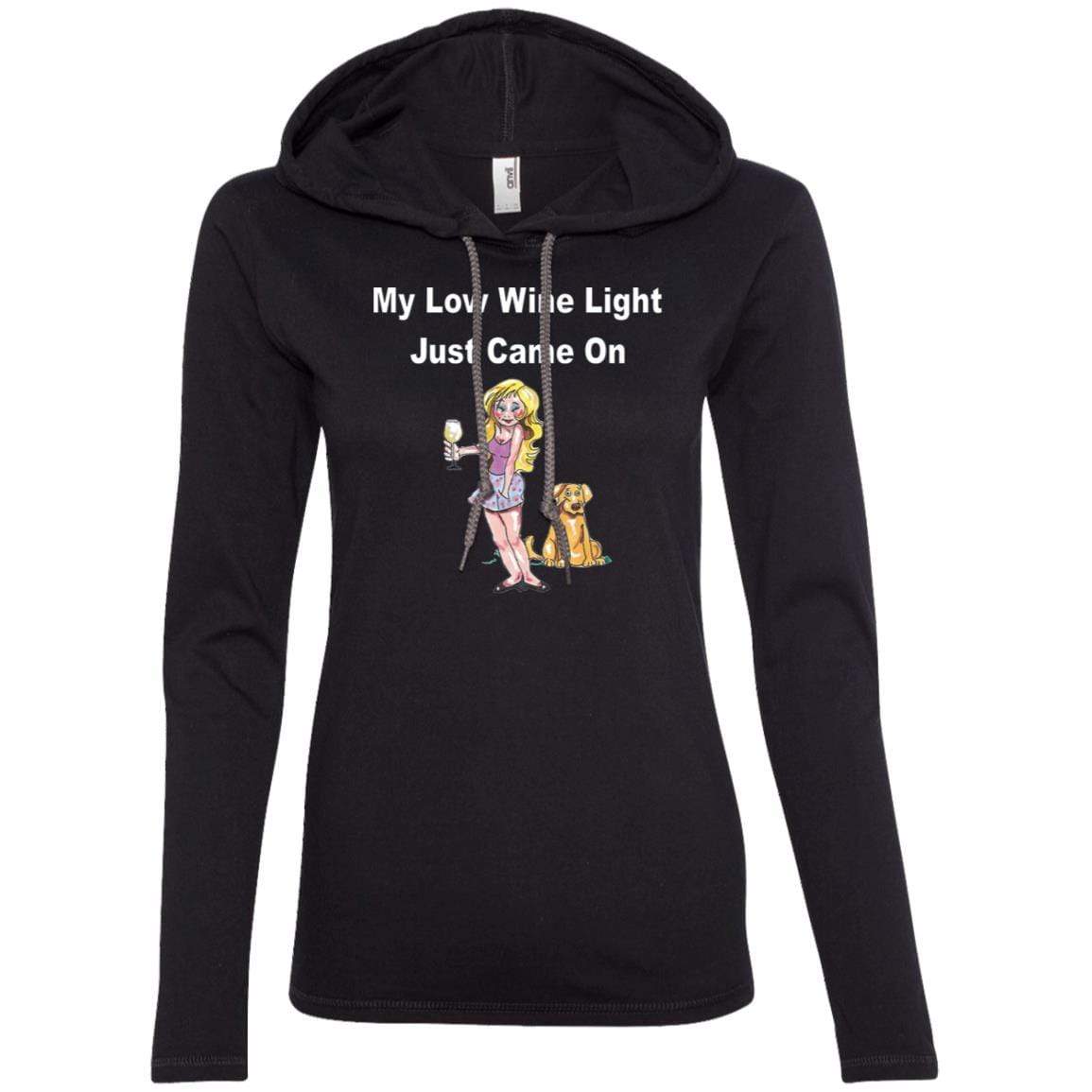 T-Shirts Black/Dark Grey / S WineyBitches.co 'Low Wine Light" Ladies' LS T-Shirt Hoodie WineyBitchesCo
