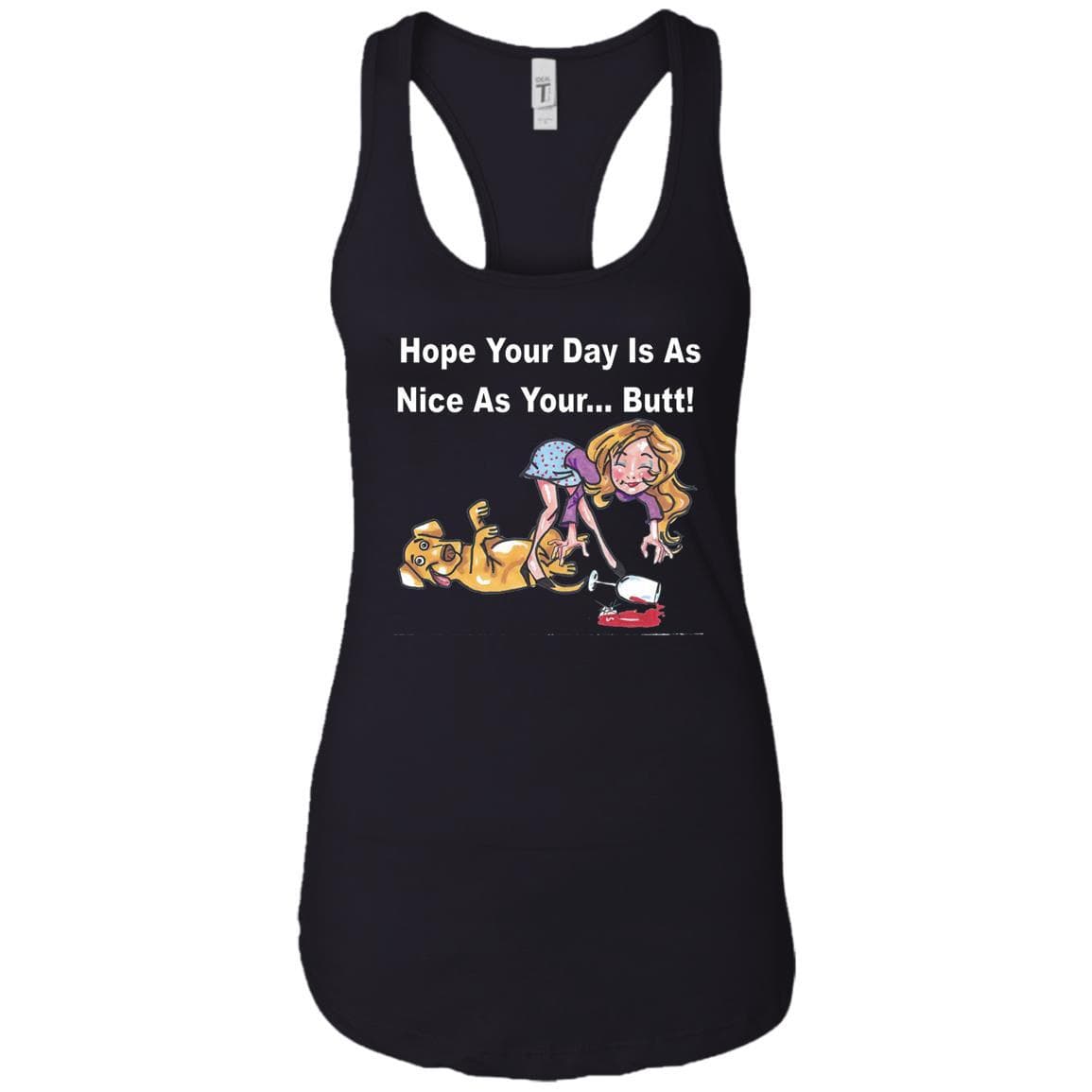T-Shirts Black / X-Small WineyBitches.co "Nice Butt" Racerback Tank-White Lettering WineyBitchesCo