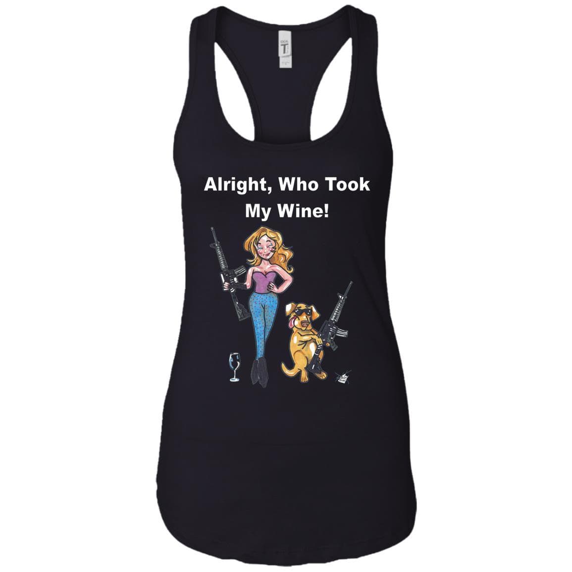 T-Shirts Black / X-Small WineyBitches.co "Who Took My Wine" Racerback Tank-White Lettering WineyBitchesCo