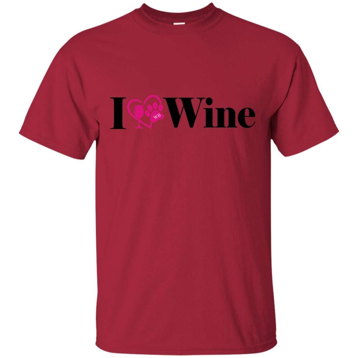 T-Shirts Cardinal / S WineyBitches.Co "I Love Wine" Ultra Cotton T-Shirt WineyBitchesCo