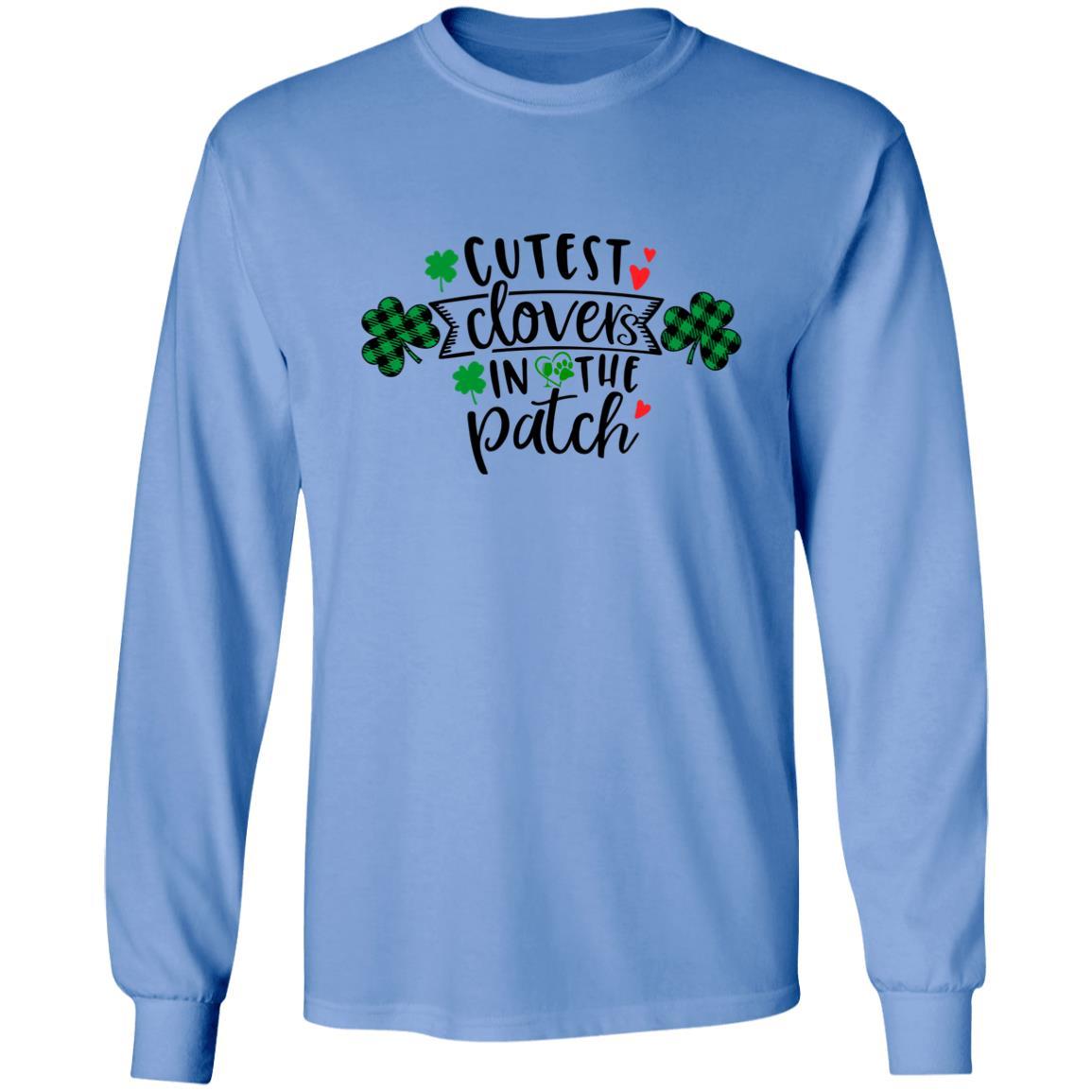 T-Shirts Carolina Blue / S Winey Bitches Co "Cutest Clovers in the Patch" LS Ultra Cotton T-Shirt WineyBitchesCo