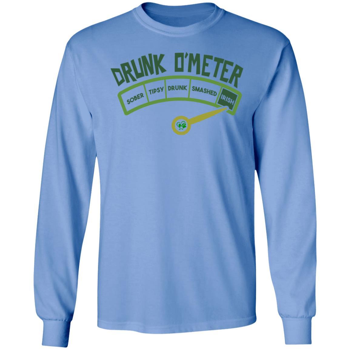 T-Shirts Carolina Blue / S Winey Bitches Co "Irish Drunk O'Meter" LS Ultra Cotton T-Shirt WineyBitchesCo
