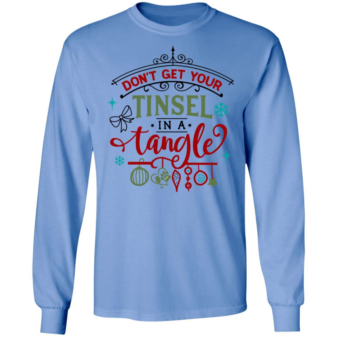 T-Shirts Carolina Blue / S WineyBitches.Co "Don't Get Your Tinsel In A Tangle" LS Ultra Cotton T-Shirt WineyBitchesCo