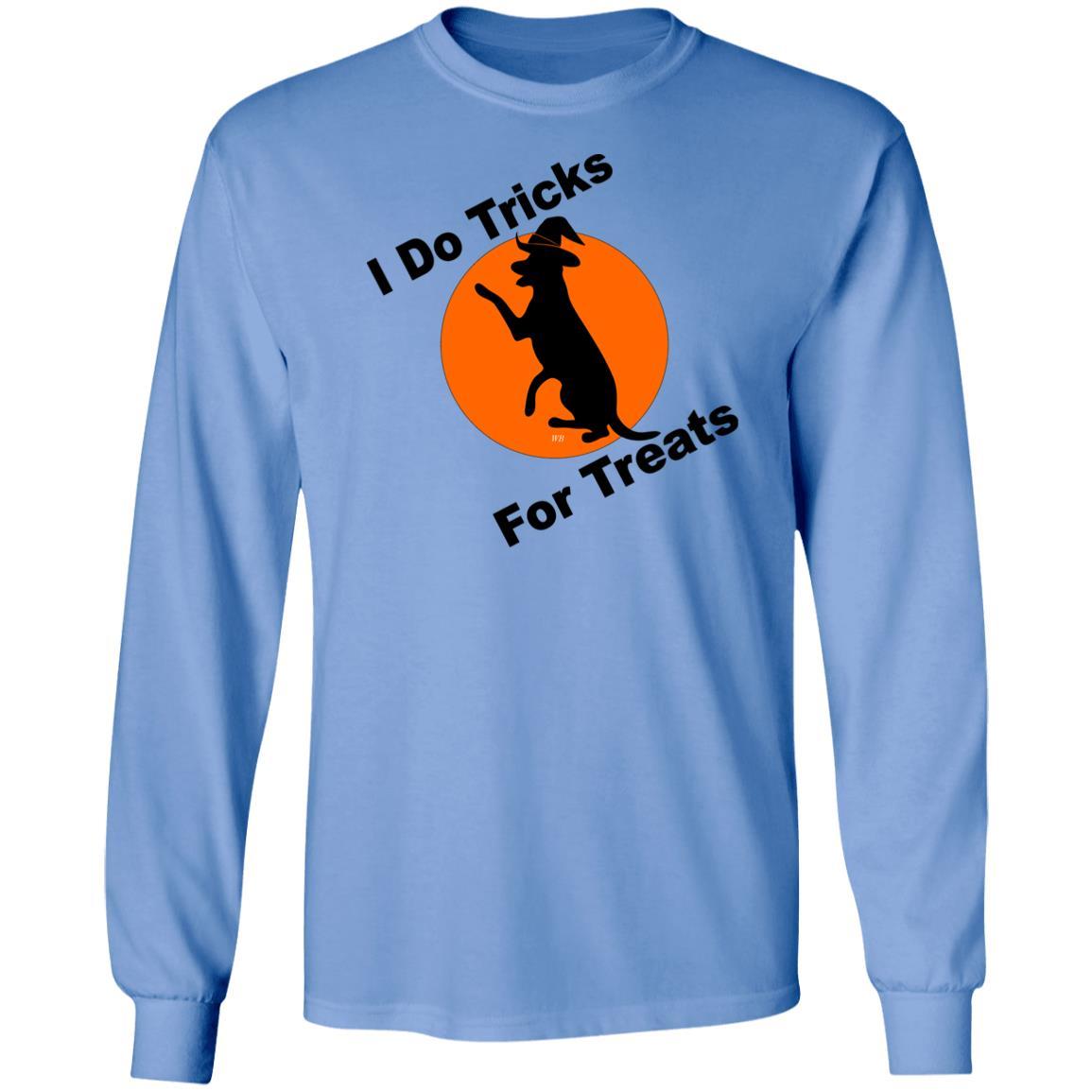 T-Shirts Carolina Blue / S WineyBitches.Co "I Do Tricks For Treats" Dog- LS Ultra Cotton T-Shirt WineyBitchesCo