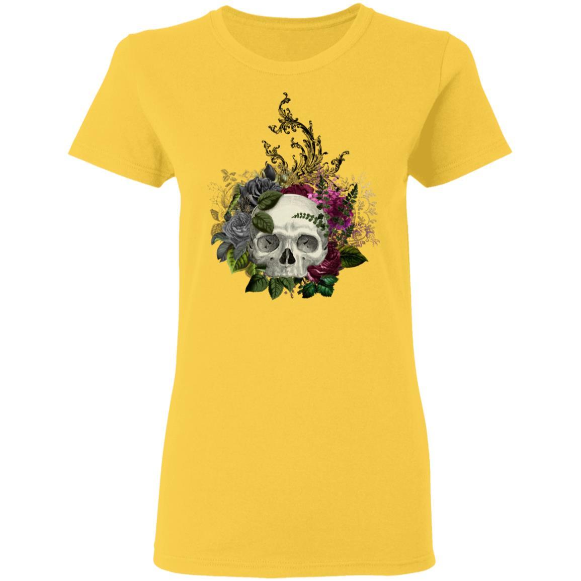 T-Shirts Daisy / S Winey Bitches Co Skull Design #1 Ladies' 5.3 oz. T-Shirt WineyBitchesCo
