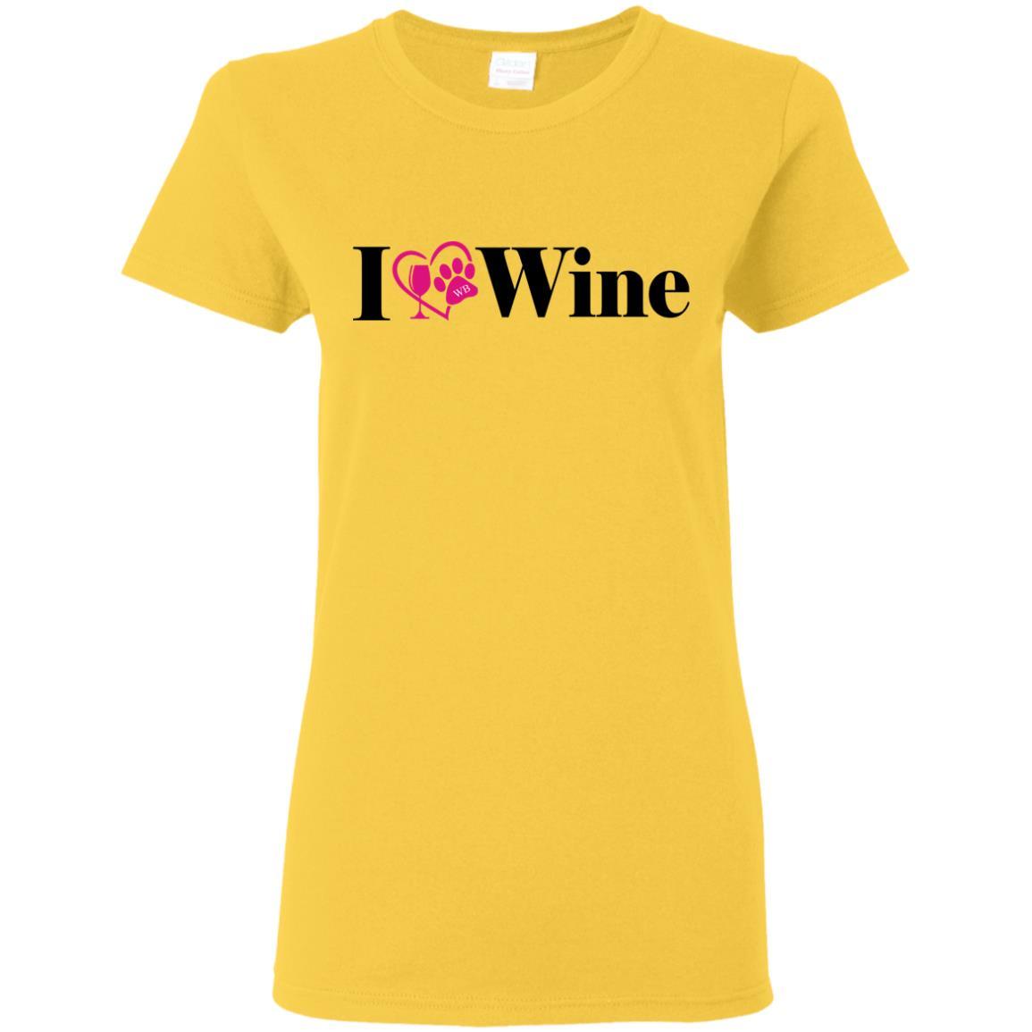T-Shirts Daisy / S WineyBitches.Co "I Love Wine" Ladies' 5.3 oz. T-Shirt WineyBitchesCo