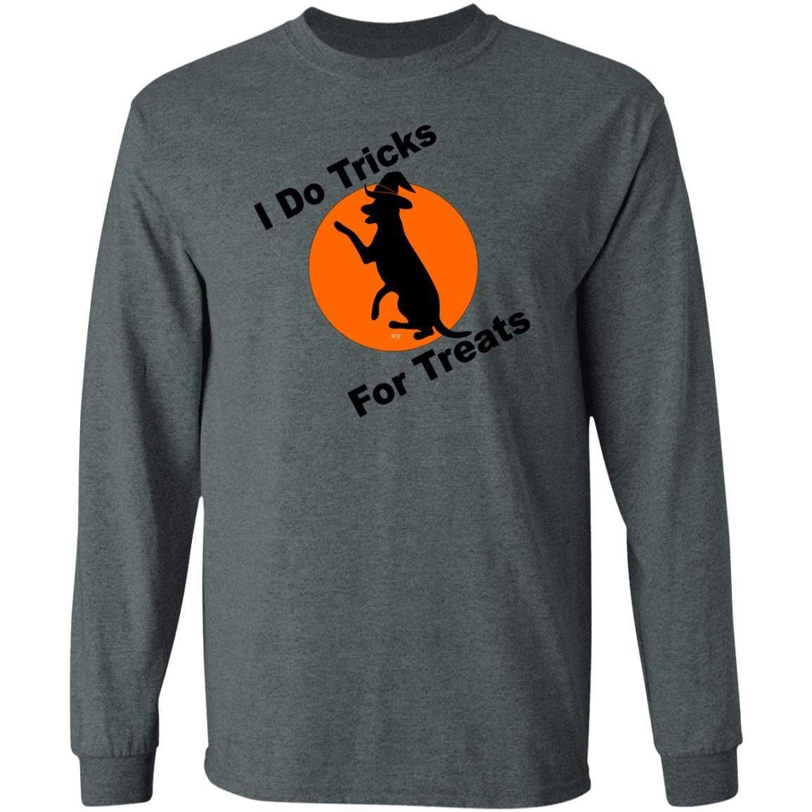 T-Shirts Dark Heather / S WineyBitches.Co "I Do Tricks For Treats" Dog- LS Ultra Cotton T-Shirt WineyBitchesCo