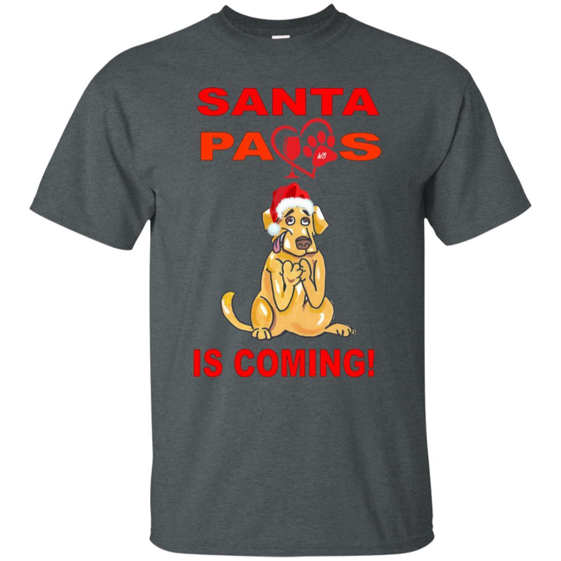 T-Shirts Dark Heather / S WineyBitches.co "Santa Paws Is Coming" Ultra Cotton T-Shirt WineyBitchesCo