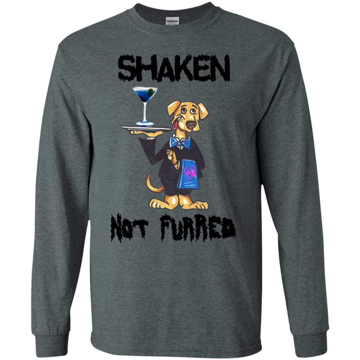 T-Shirts Dark Heather / S WineyBitches.Co "Shaken Not Furred" LS Ultra Cotton T-Shirt WineyBitchesCo