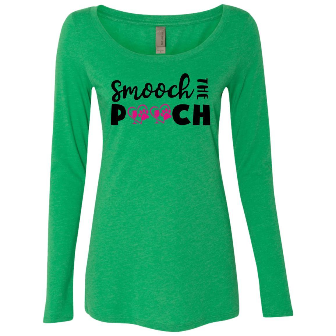 T-Shirts Envy / S Winey Bitches Co "Smooch The Pooch" Ladies' Triblend LS Scoop WineyBitchesCo