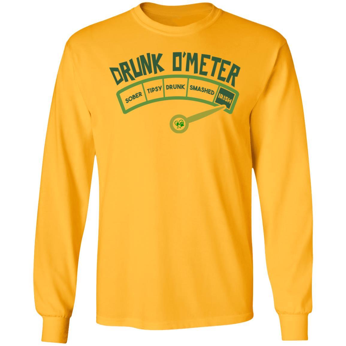 T-Shirts Gold / S Winey Bitches Co "Irish Drunk O'Meter" LS Ultra Cotton T-Shirt WineyBitchesCo