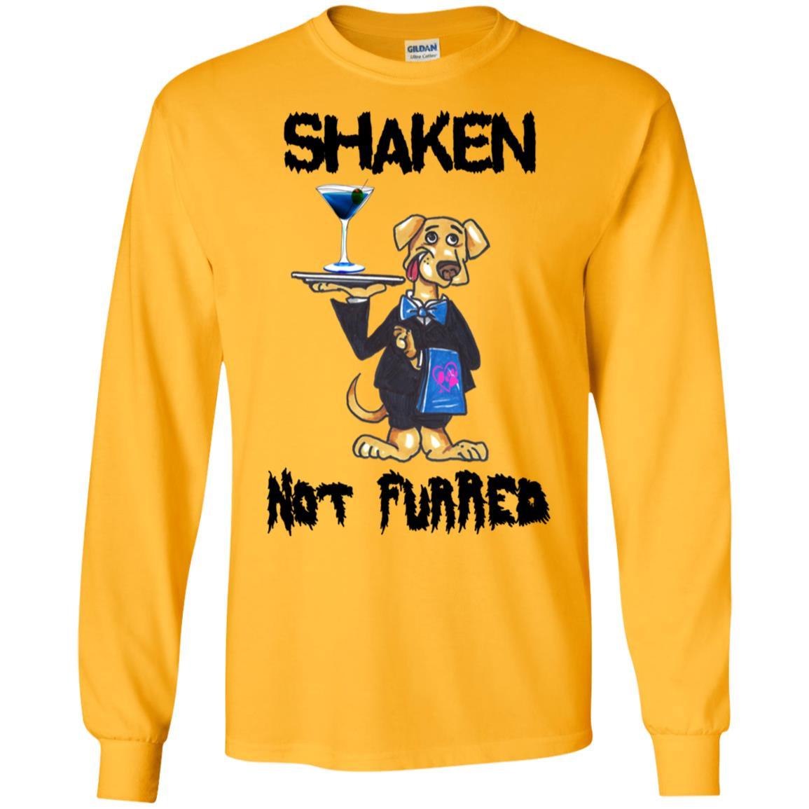 T-Shirts Gold / S WineyBitches.Co "Shaken Not Furred" LS Ultra Cotton T-Shirt WineyBitchesCo