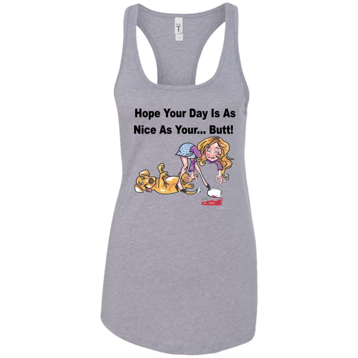 T-Shirts Heather Grey / X-Small WineyBitches.co "Nice Butt" Racerback Tank-Black Lettering WineyBitchesCo