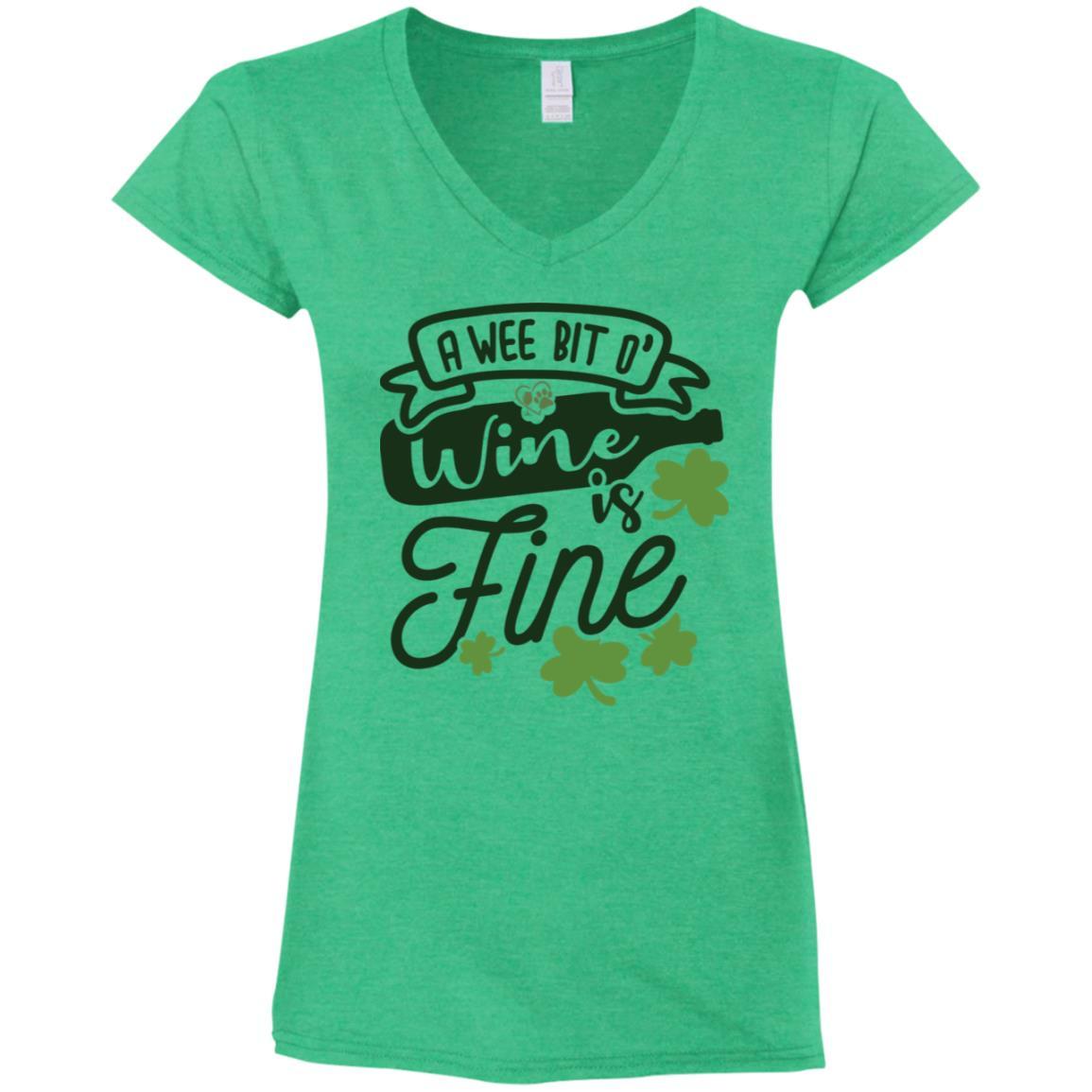 T-Shirts Heather Irish Green / S Winey Bitches Co Ladies' Fitted Softstyle 4.5 oz V-Neck T-Shirt WineyBitchesCo
