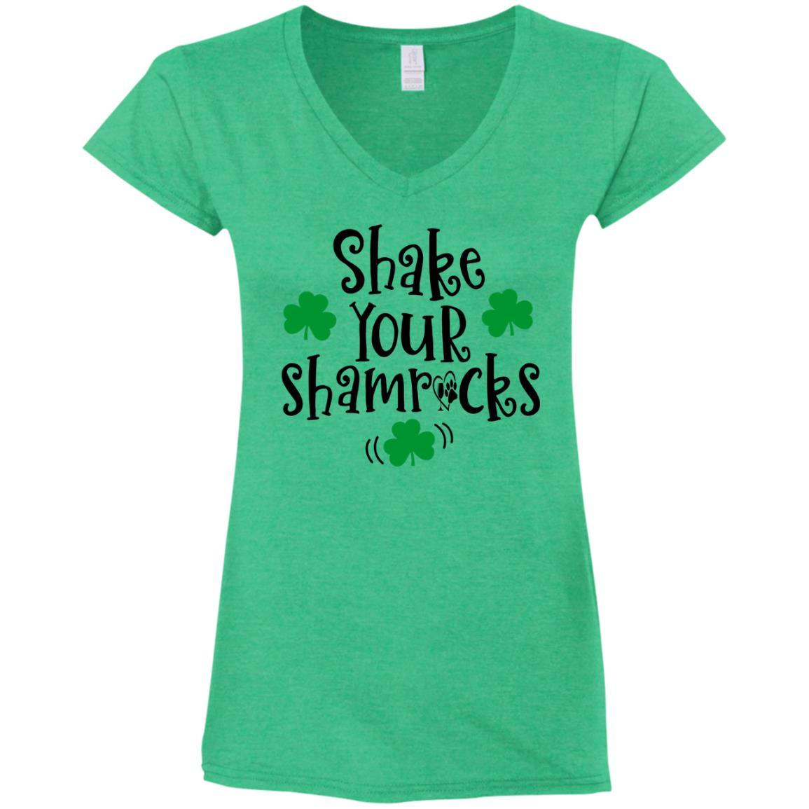 T-Shirts Heather Irish Green / S Winey Bitches Co Ladies' Fitted Softstyle 4.5 oz V-Neck T-Shirt WineyBitchesCo