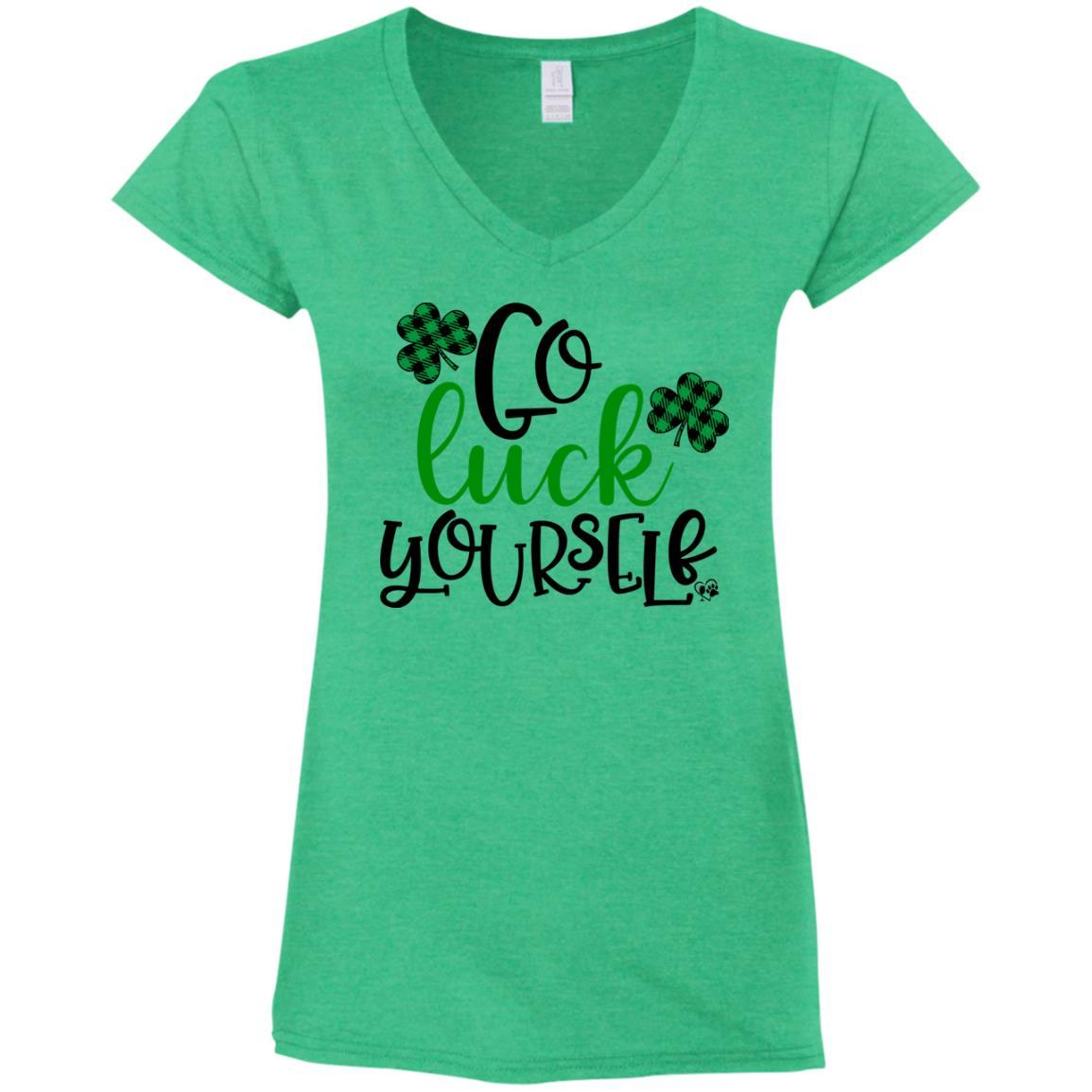 T-Shirts Heather Irish Green / S Winey Bitches Co Ladies' Fitted Softstyle 4.5 oz V-Neck T-Shirt WineyBitchesCo