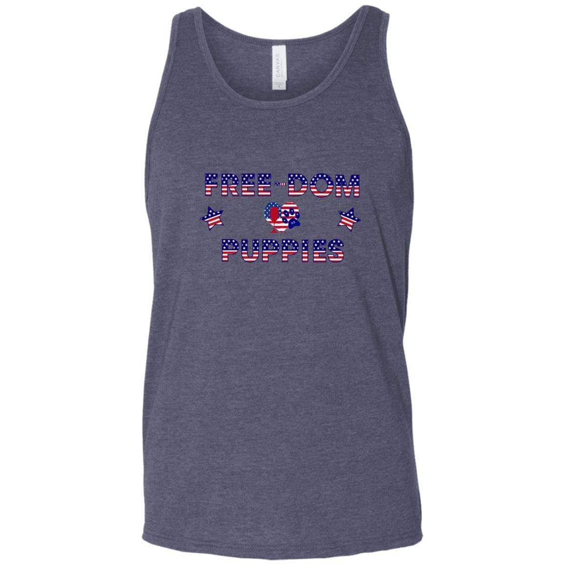 T-Shirts Heather Navy / X-Small WineyBitches.Co Free-Dom Puppies Unisex Tank WineyBitchesCo