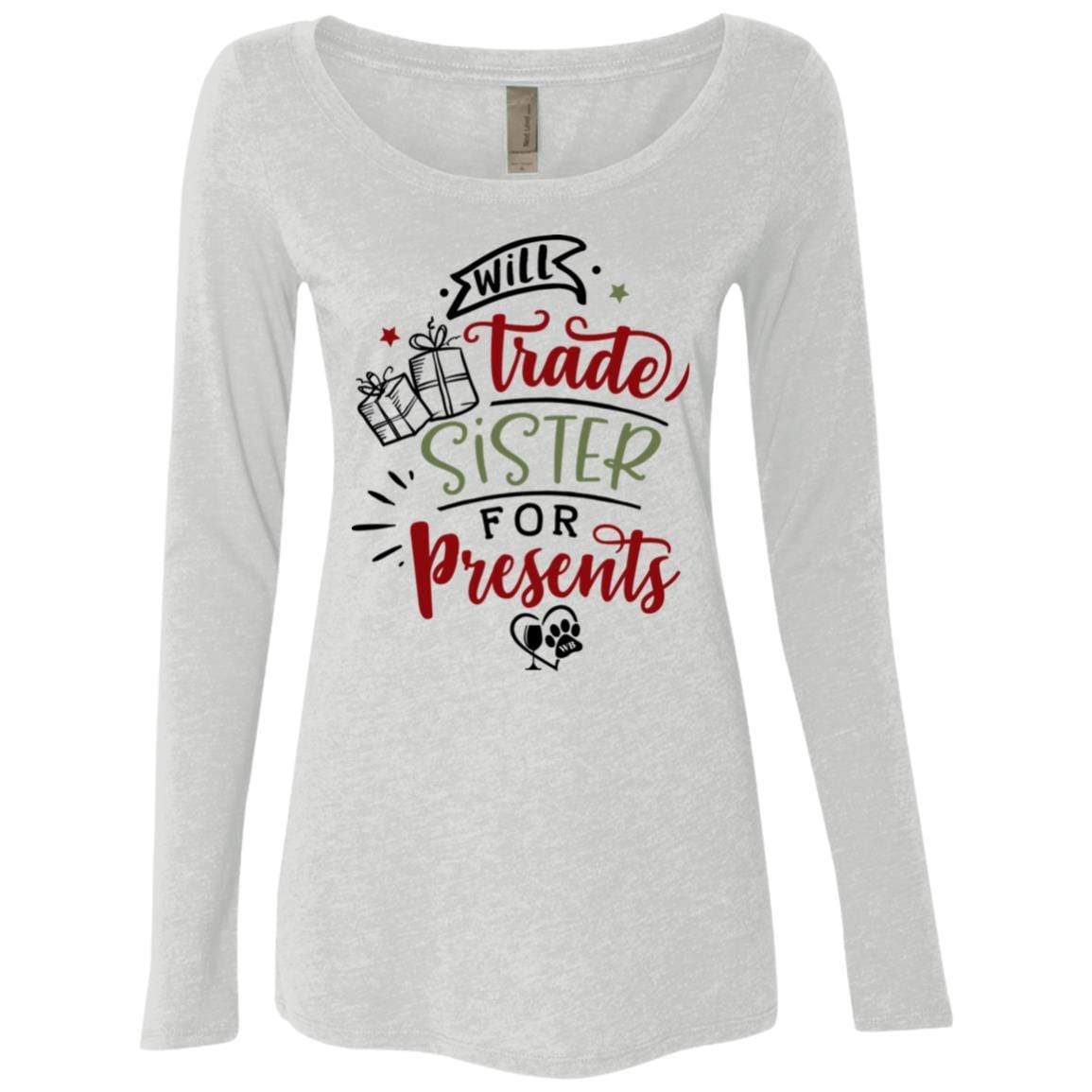 T-Shirts Heather White / S WineyBitches.Co Ladies' Triblend LS Scoop WineyBitchesCo