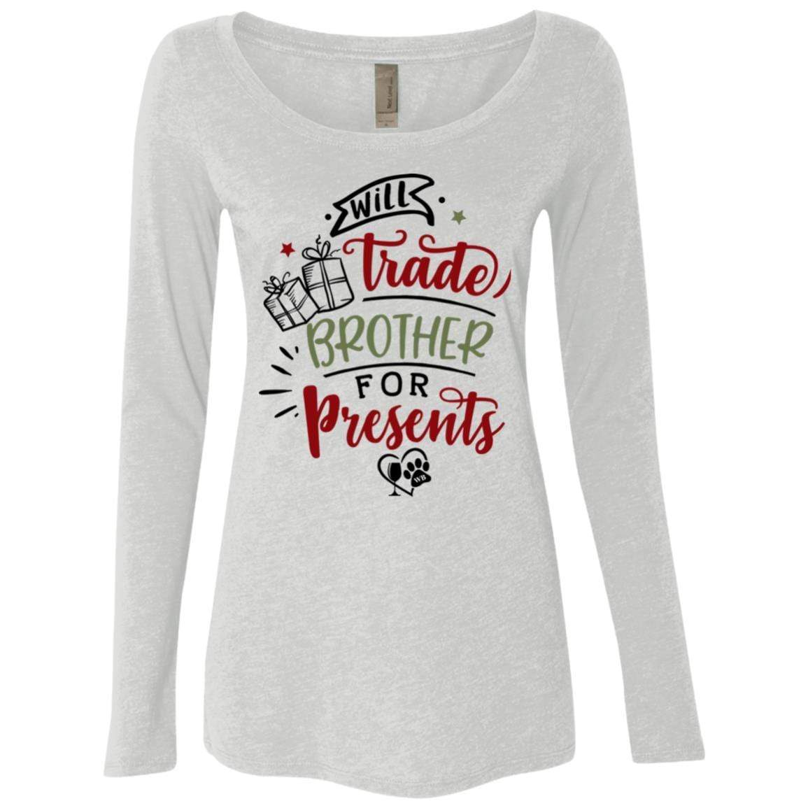 T-Shirts Heather White / S WineyBitches.Co Ladies' Triblend LS Scoop WineyBitchesCo