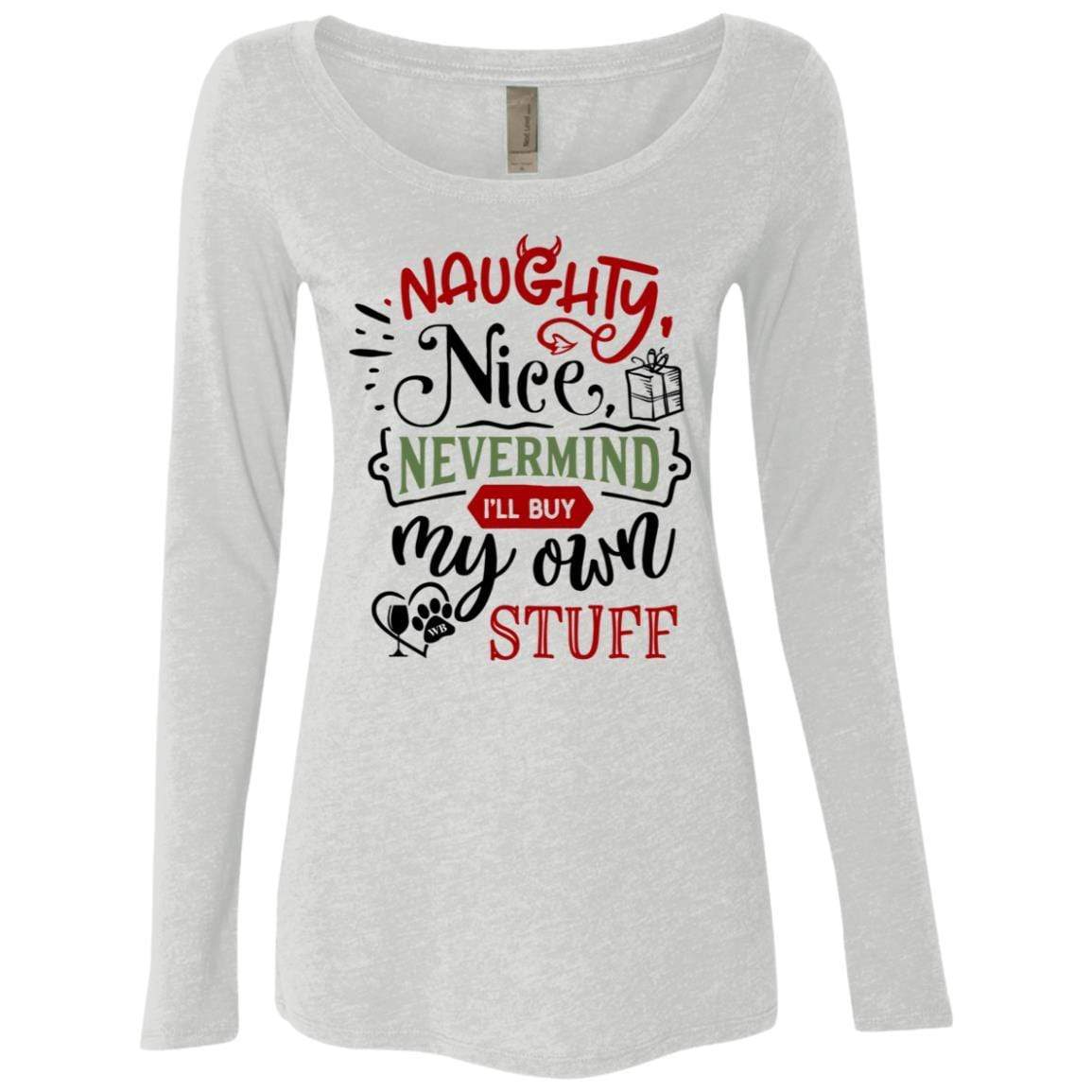 T-Shirts Heather White / S WineyBitches.Co Ladies' Triblend LS Scoop WineyBitchesCo